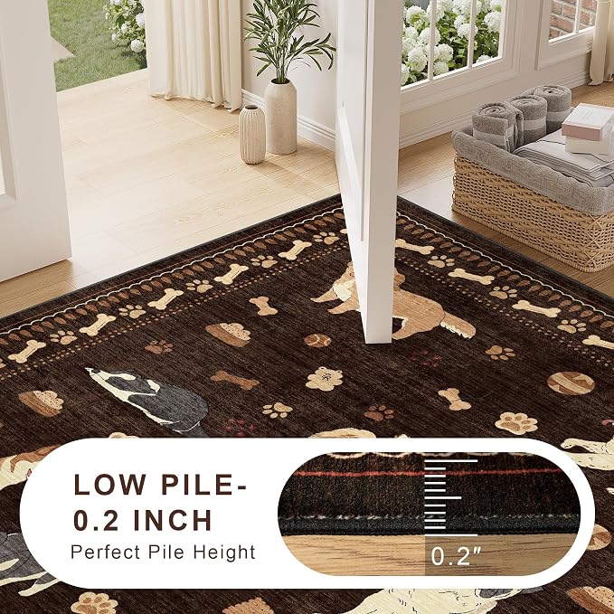 DUKINO 5x7 Area Rugs, Washable Dog Rug - Image 7