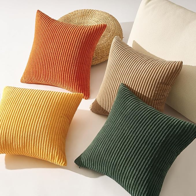 Topfinel Green Rust Throw Pillow Covers 18x18 Inch Set of 4 Mordern Nordic Boho - Image 5