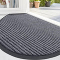 OLANLY Half Circle Front Door Mat 35x23, Waterproof Heavy-Duty Doormat | Grey by OLANLY