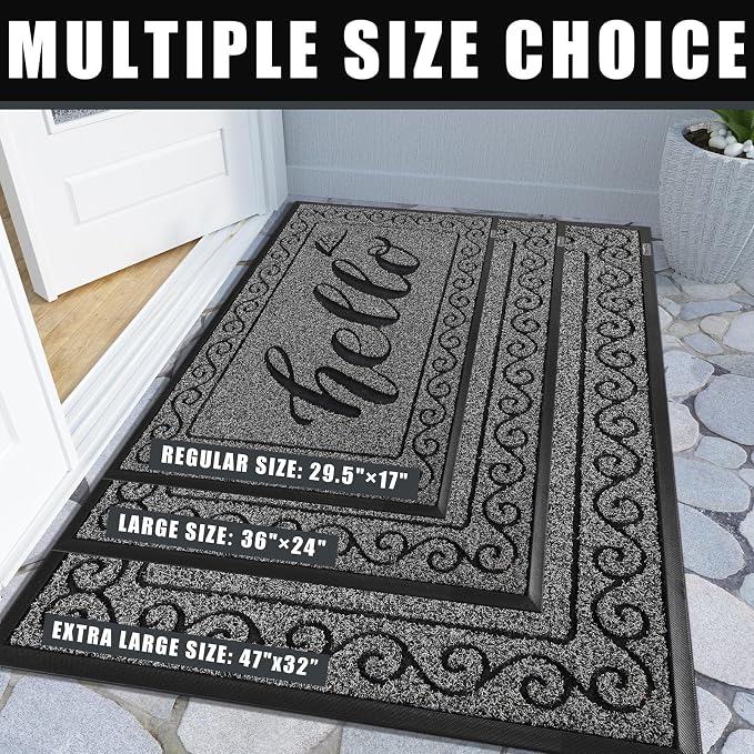 Yimobra Welcome Mats for Front Door 36x24, Heavy Duty Waterproof Outdoor Door - Image 5