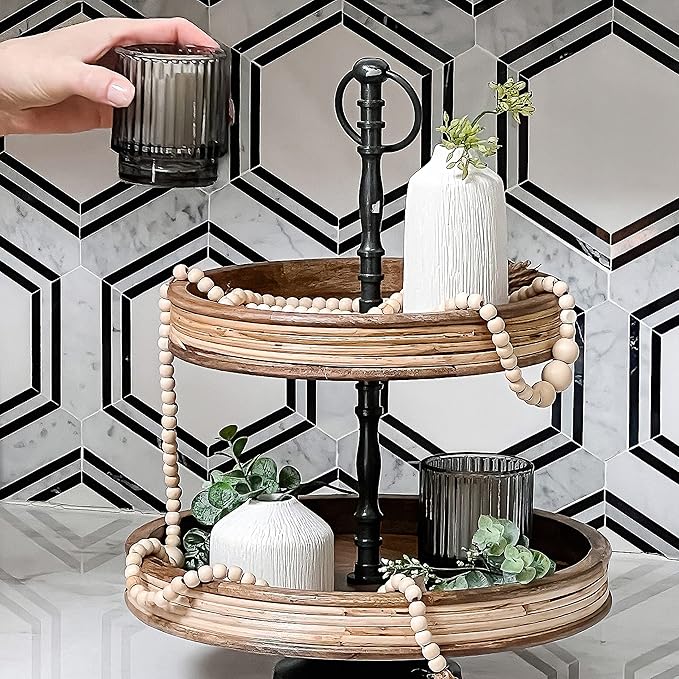 Kate Aspen Ribbed Glass Candle Holder Set - 6 Smoke Gray Tealight Holders for Home, Kitchen, Room or Living Room Decor - Vintage Tea Light Votive Accent for Table or Shelf Styling