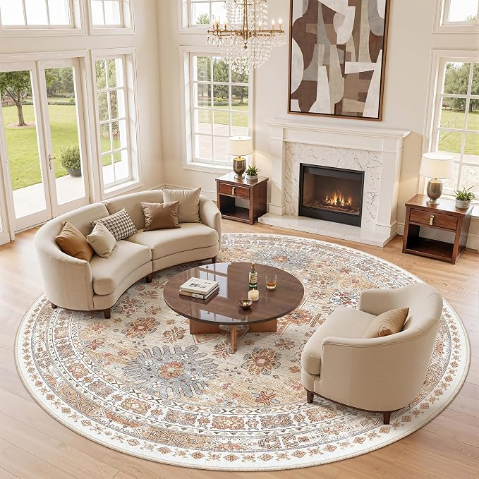9ft Round Rug, Large Circle Rug - Image 3