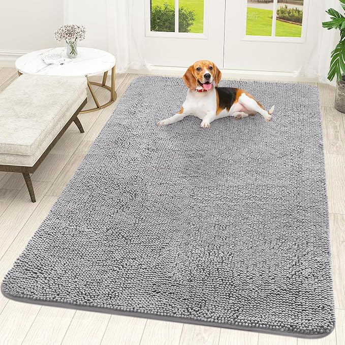 OLANLY Dog Door Mat for Muddy Paws 70x46, Super Absorbent Chenille Mud Mat | by OLANLY