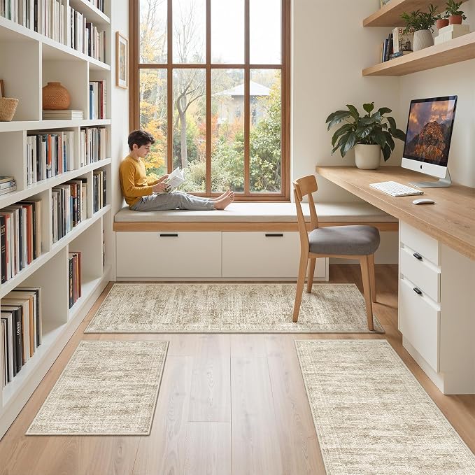 Kitchen Rugs Sets of 3, 2x3 2x4 2x5 Rug Runner, Dining Room, Soft Runner Rug - Image 3