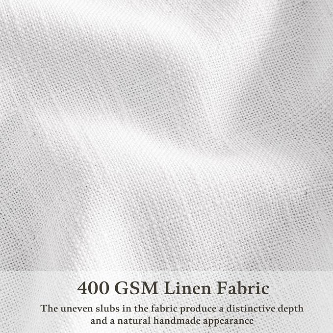Pinch Pleated White Memory Shaped Semi Sheer Linen Curtains 102 Inches Long | - Image 3