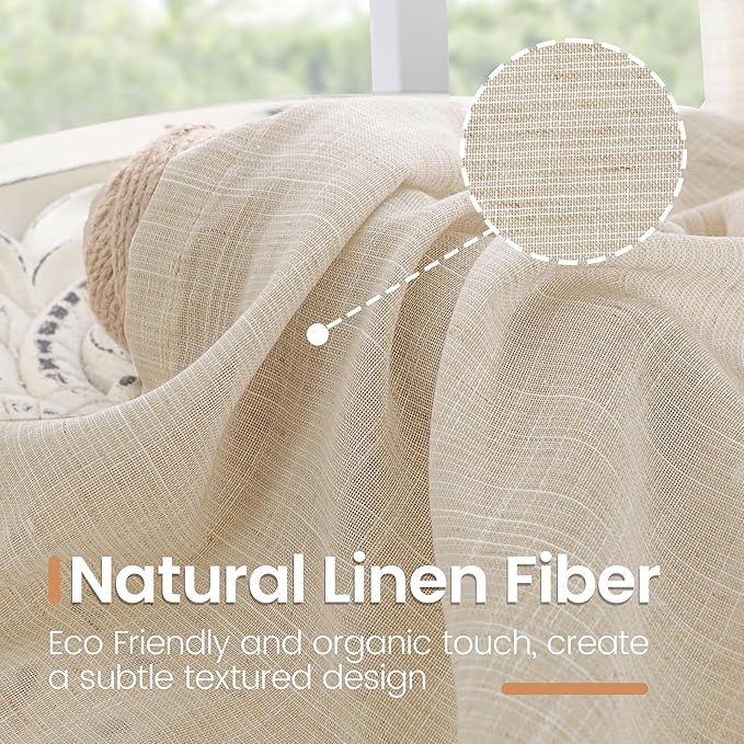 BGment Natural Linen Curtains 72 Inches Long - Image 3