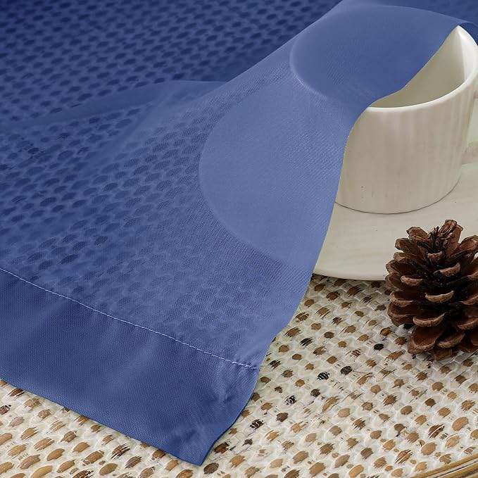 Royal Blue Sheer Curtains 63 Inches Long 2 Panels - Image 4