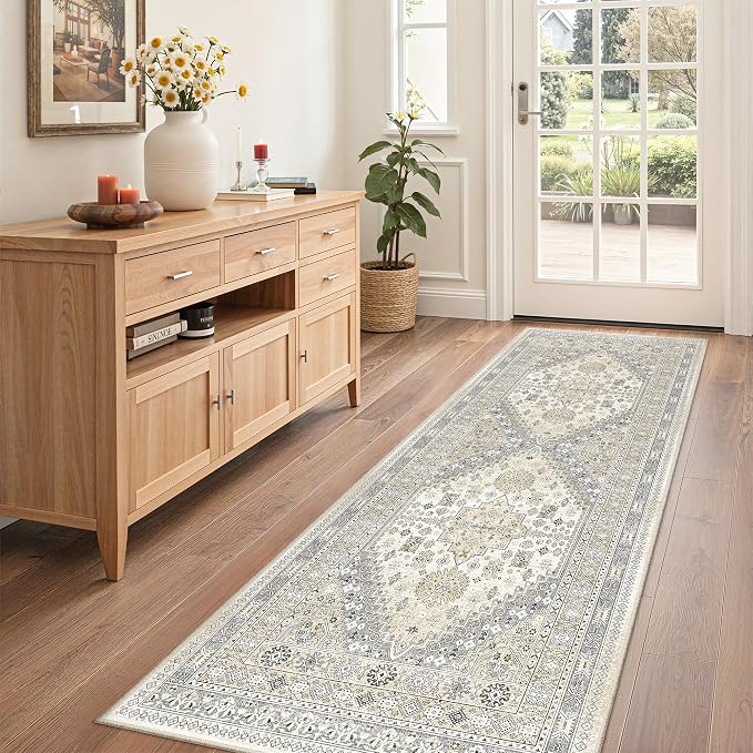 2x6 Runner Rug Non Slip, Washable Hallway Runner Rug, Nursery Room, Soft Runner - Image 3