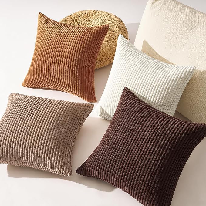 Topfinel 24 by 24 Gold Brown Gradient Farmhouse Pillow Case Pillow Covers Set - Image 5
