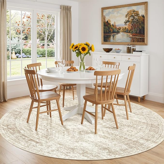 Round Rug 5ft, Circle Rug for Dining Room Table, Dining Room, Nursery Room - Image 4