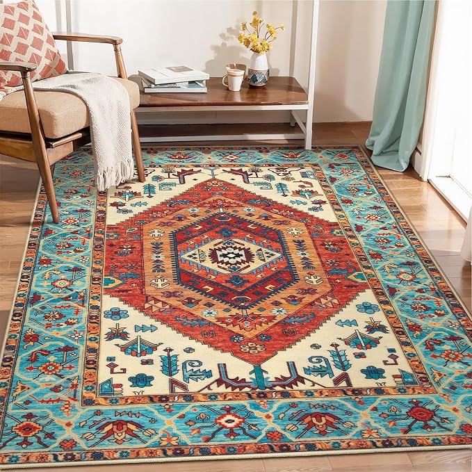 SERISSA 5x7 Washable Non Slip Boho Area Rug - Image 5