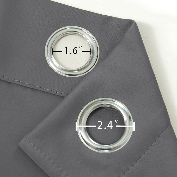Grey Blackout Curtains/52 x 84 Inch/Set of 2 Panels Thermal Insulated Room - Image 6