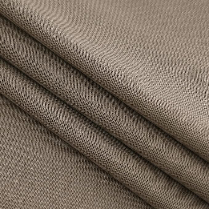 Dark Taupe Linen Sheer Curtains 54 Inch Length 2 Panel Set Back Tab Rod Pocket - Image 6