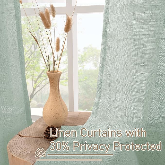 Sheer Linen Curtains 63 inches Long - Image 5