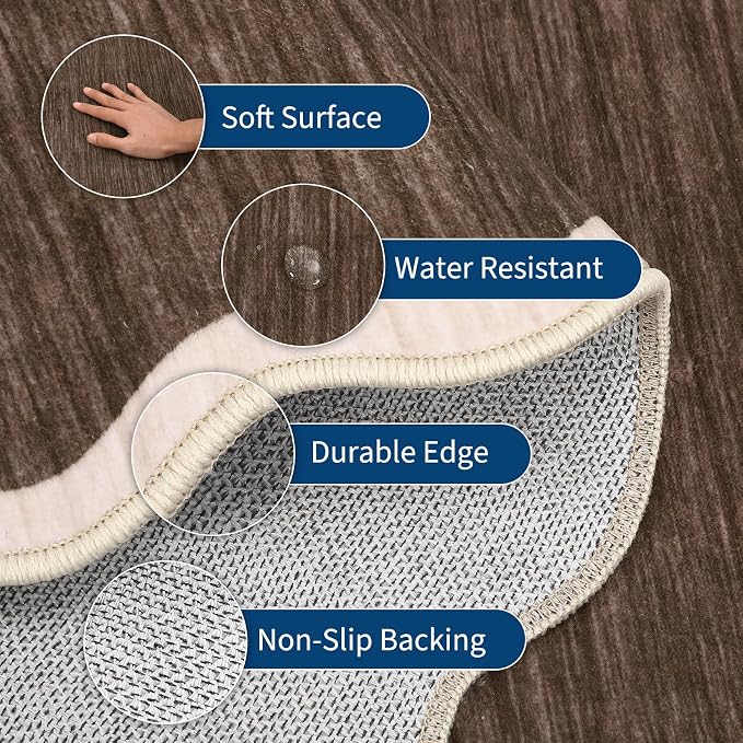 GarveeHome Scalloped Washable Area Rug 8 x 10 Rug - Image 4