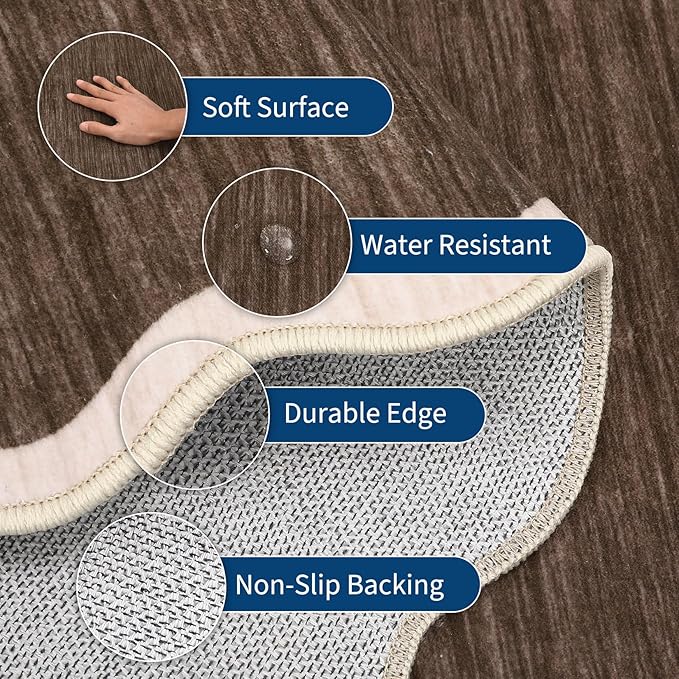GarveeHome Scalloped Washable Area Rugs 5x7 Rug - Image 4