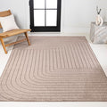 Eyely NCS101C-4 Odense High-Low Minimalist Angle Geometric Light Taupe 4 ft. x 6 ft. Indoor/Outdoor Area Rug, for Home, Backyard, Patio, Porch, Bedroom, Kitchen, Living Room