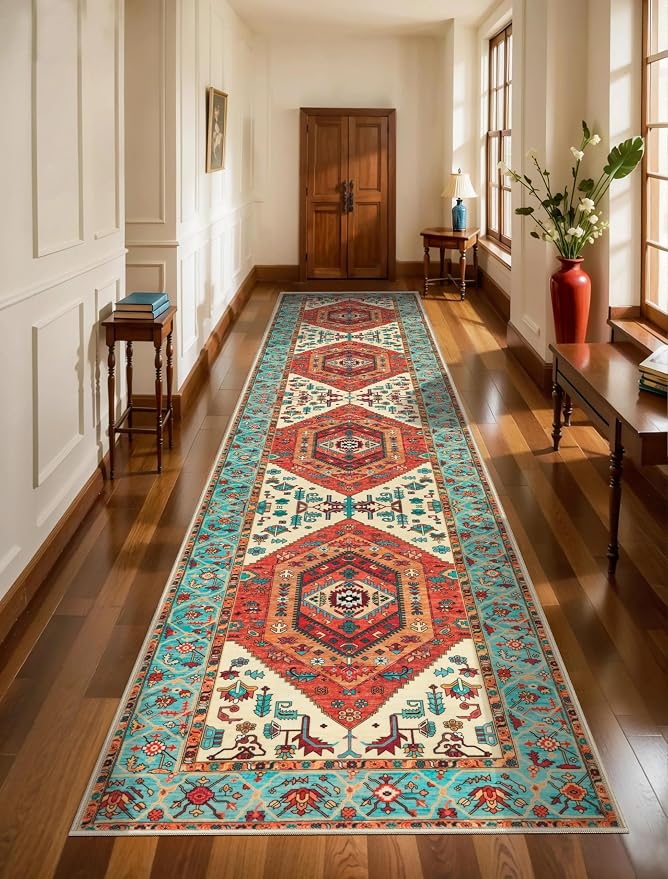 SERISSA 3x12 Washable Non Slip Boho Runner Rug by SERISSAHomeDecorCollection