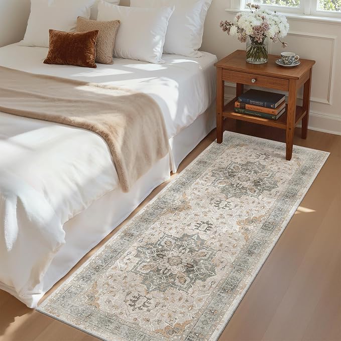 Madane Hallway Runner Rug 2x5 Washable Entry Rugs Soft, Light Taupe Brown | by Madane