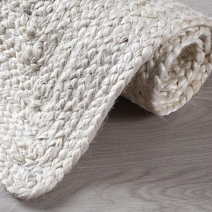 Hausattire Hand Woven Jute Braided Rug, 2x3 ft, Off-White | 100% natural jute - Image 6