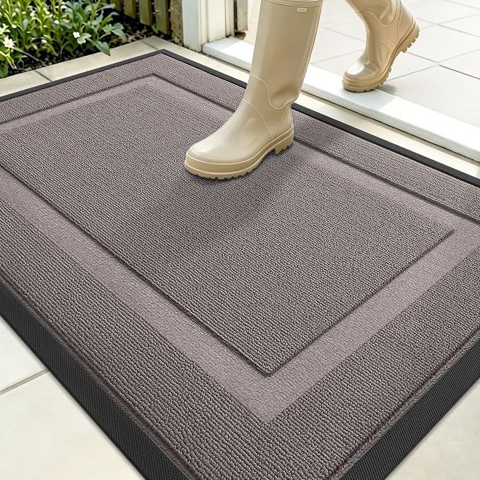 OLANLY Front Door Mat Outside 35x23, All-Season Heavy-Duty Rubber Doormat | by OLANLY