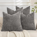 Set of 4 Soft Textured Decorative Throw Pillow Covers 18x18 Inch Cozy Farmhouse by Cozoomy