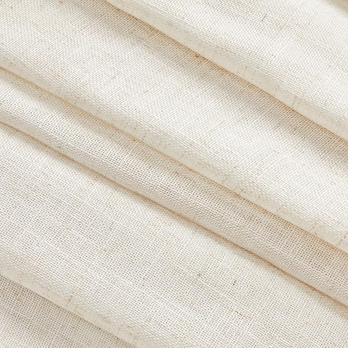 MYSKY HOME Linen Curtains for Sliding Door, Farmhouse Semi Sheer Ceiling - Image 7