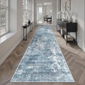 Soalmost Abstract Runner Rug 2x12 Hallway Kitchen Runners Blue/Grey | Stain by Soalmost