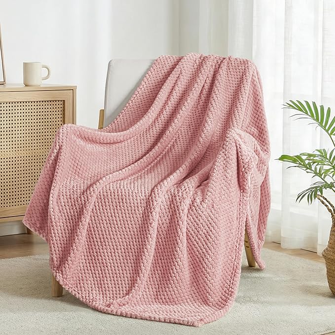 Exclusivo Mezcla Soft Waffle Fleece Bed Blanket Queen Size, Cozy Flannel - Image 4