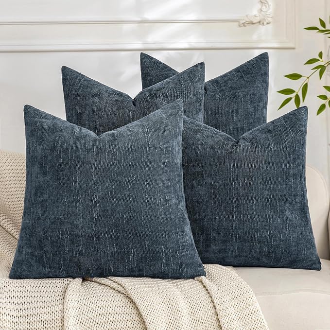 Set of 4 Soft Textured Decorative Throw Pillow Covers 20x20 Inch Cozy Farmhouse by Cozoomy