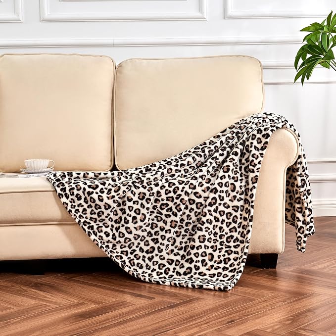Edenleaf Leopard Print Blanket Fleece Throw - Image 4