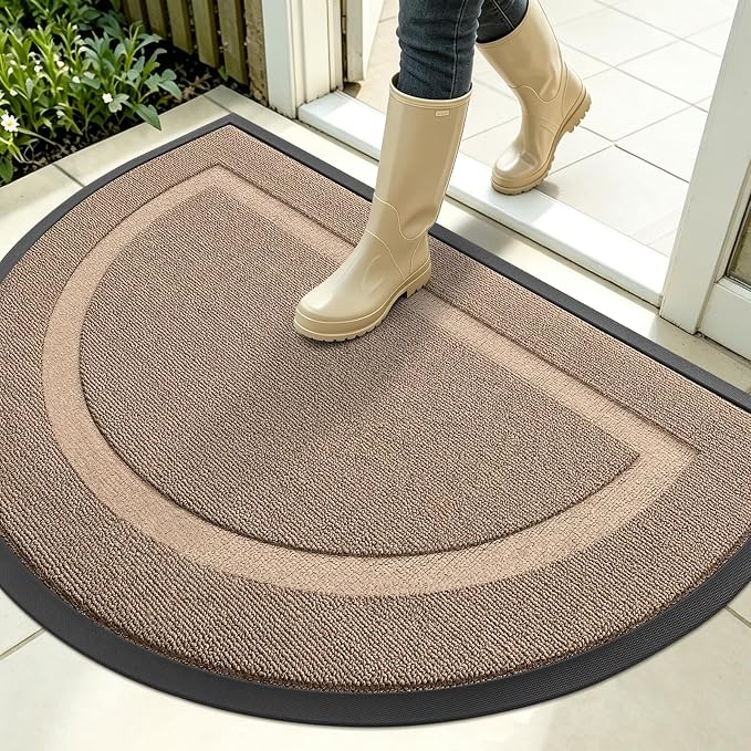 OLANLY Half Circle Front Door Mat Outside 35x23 All-Season Rubber Doormat | by OLANLY