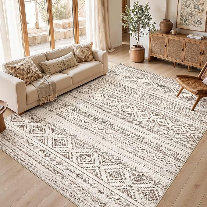 cotiled Boho 8x10 Area Rugs for Living Room: Large Moroccan Washable Rug | by COTILED