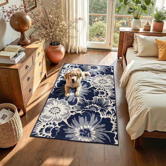 Findosom Washable Area Rug 3x5, Non Slip High-Low Textured Floral Rugs - Image 9