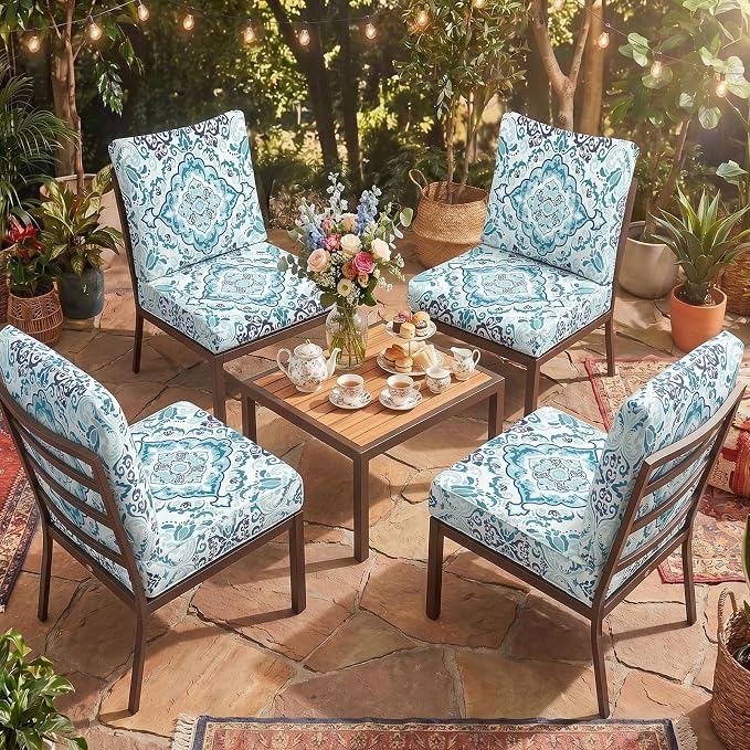 8Pcs Patio Cushion Covers Stretch Outdoor Furniture Protector Slipcovers | - Image 6