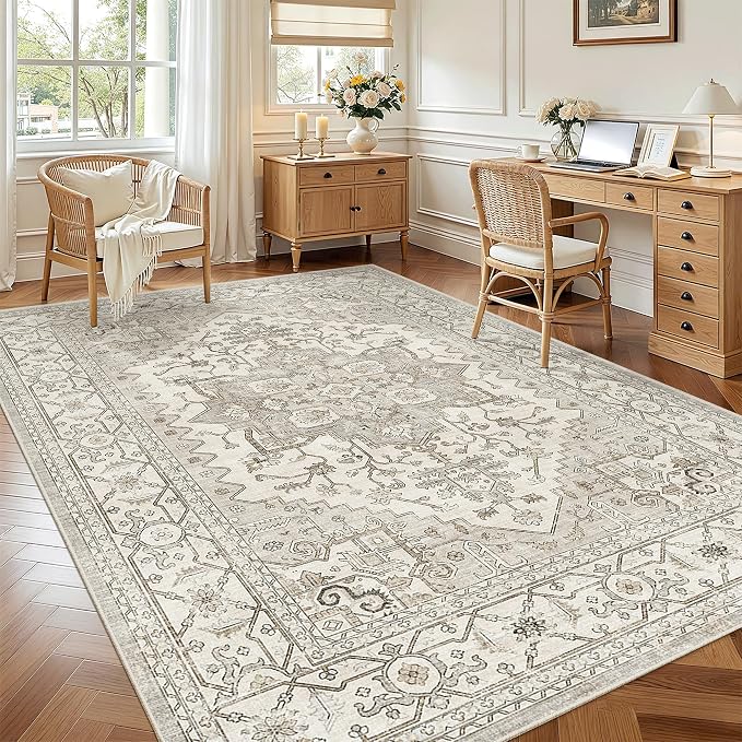 Madane 5x7 Area Rugs for Living Room, Non-Slip Washable Rug, Soft Low Pile - Image 4