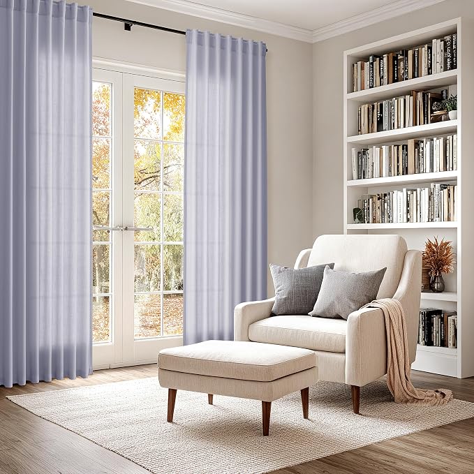 Lavender Purple Linen Curtains 102 Inches Long - Image 6