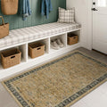 Boho Natural Earthy 3x5 Entryway Rug, Washable Mudroom Area Rug, Modern Vintage by HazoHaus