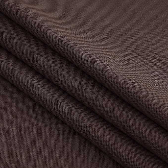 Coffee Linen Curtains for Living Room Back Tab Rod Pocket Semi Sheer Curtain 63 - Image 7