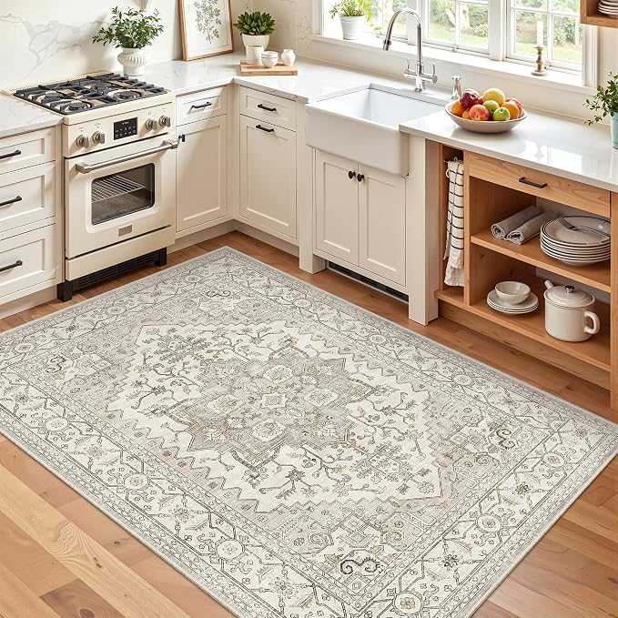 Madane Area Rug 3x5, Washable Vintage Entry Rugs - Image 3
