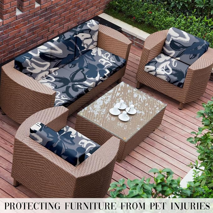 8Pcs Outdoor Cushion Covers, Elastic Patio Cushion Covers | Washable, - Image 6