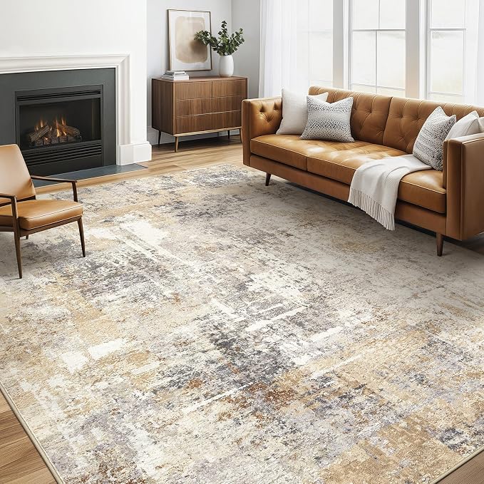 LOONGRUG 6x9 Area Rugs Washable Neutral Modern Abstract Living Room Rug | Soft by LOONGRUG