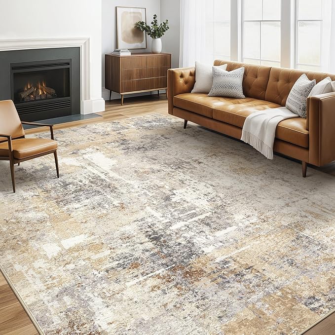 LOONGRUG Area Rug 5x7 Washable Neutral Modern Abstract Living Room Rugs | Soft by LOONGRUG