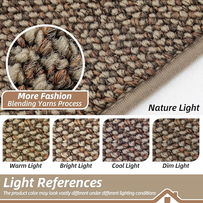 BEQHAUSE Dirt Trapper Door Mat 36" x 60" Half Circle Non Slip Rugs, Taupe | - Image 9