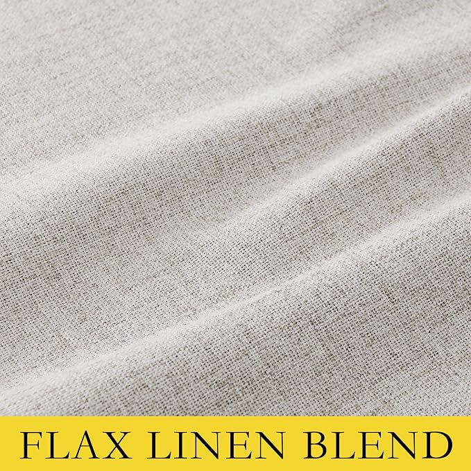 NICETOWN Alabaster Gray Vintage Linen 100% Blackout Curtains - Image 9