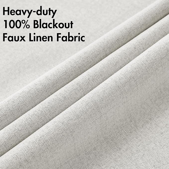 MIULEE 100% Blackout Linen Curtains - Image 5