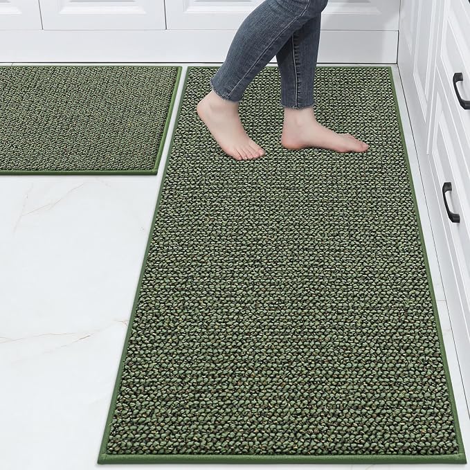 BEQHAUSE Kitchen Rugs and Mats 2PCS Non-Slip, Machine Washable Rugs by BEQHAUSE