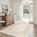 3x5 Washable Area Rug for Entryway Non Slip Rugs, Cream/Beige | Vintage Kitchen by Restydon