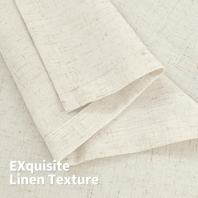 YoungsTex Short Linen Curtains 45 Inch Length, Light Filtering Drapes - Image 8