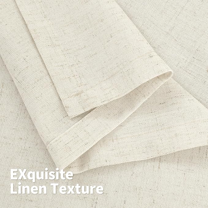 YoungsTex 72 Inch Length Natural Linen Curtains - Image 8
